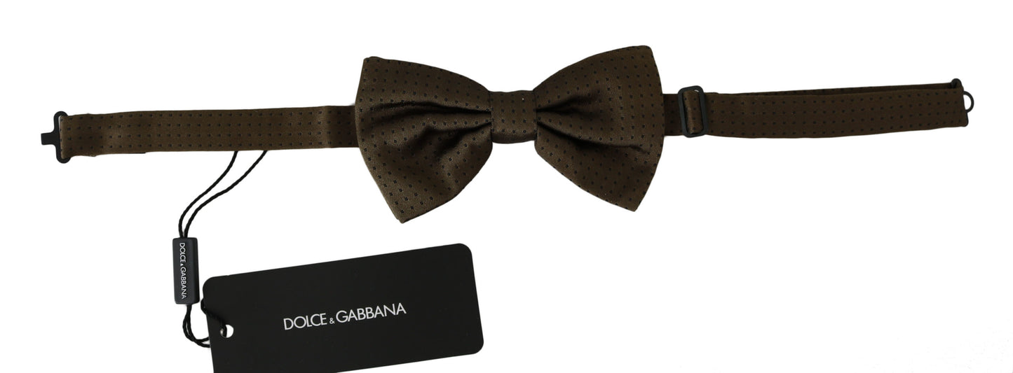 Елегантний коричневий шовковий метелик у горошок Dolce &amp; Gabbana