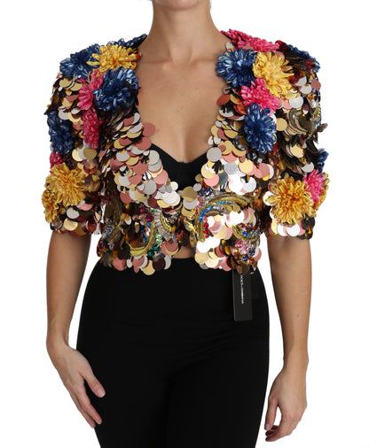 Коротка куртка Dolce &amp; Gabbana Enchanted Sicily, прикрашена кристалами