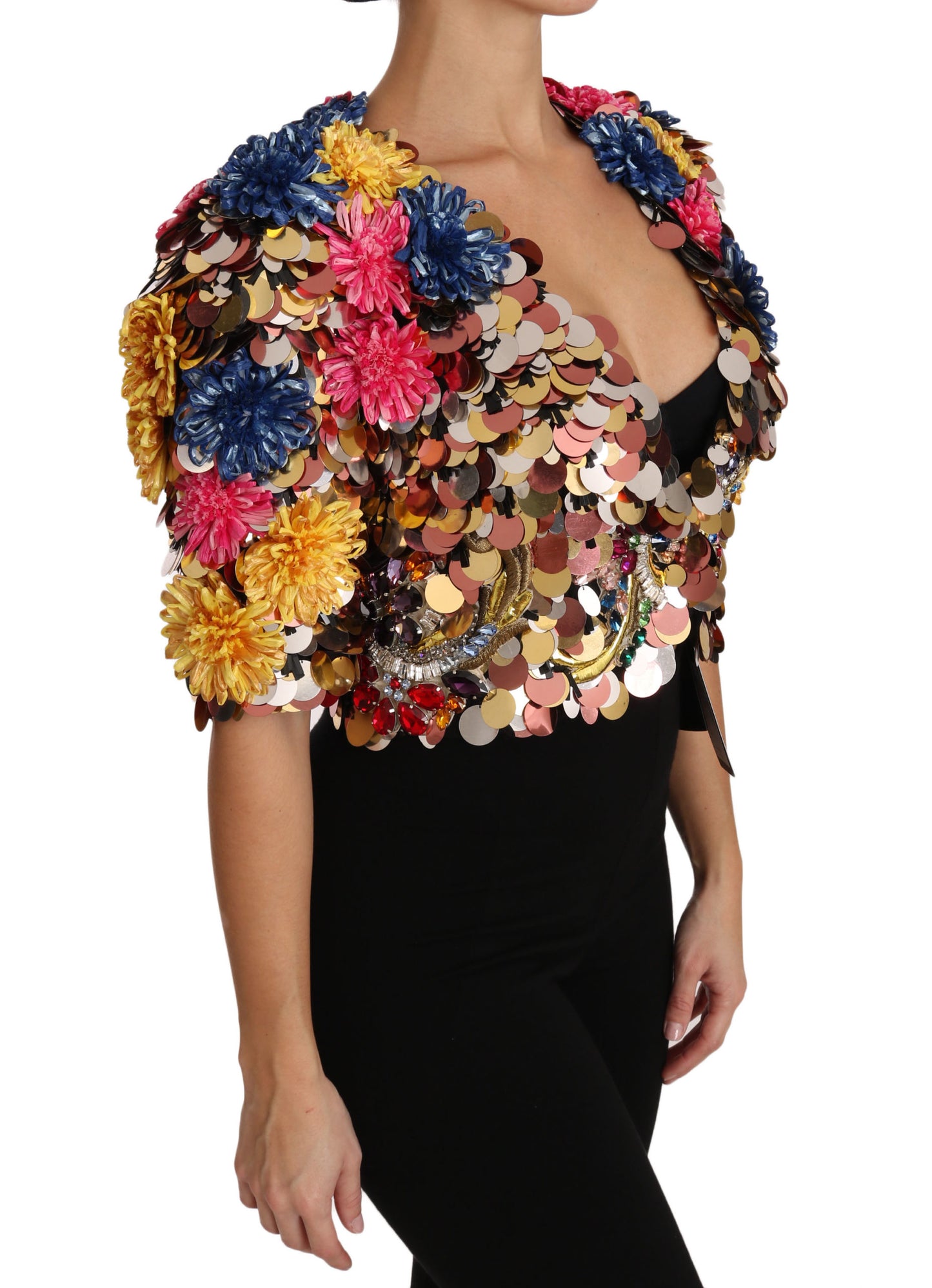 Коротка куртка Dolce &amp; Gabbana Enchanted Sicily, прикрашена кристалами