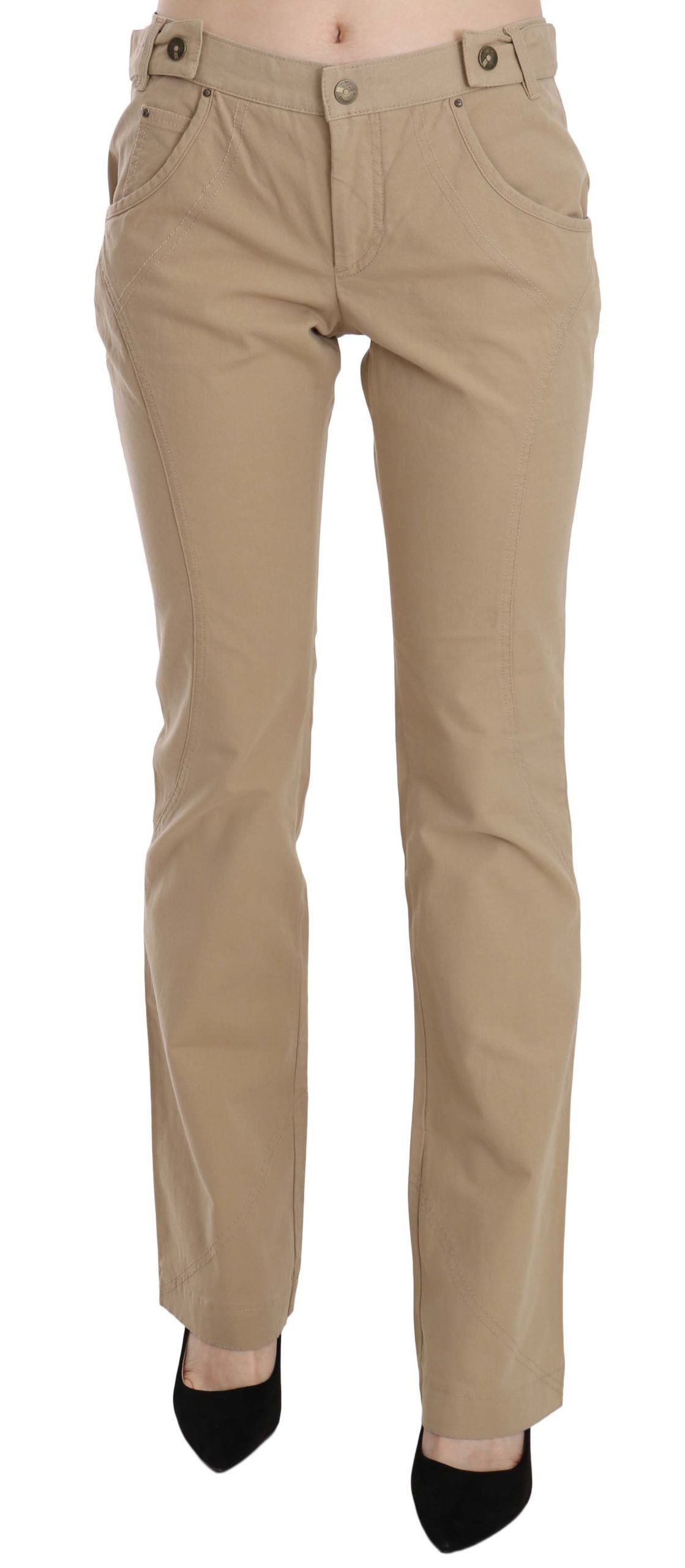 Прямі брюки Just Cavalli Beige із середньою талією