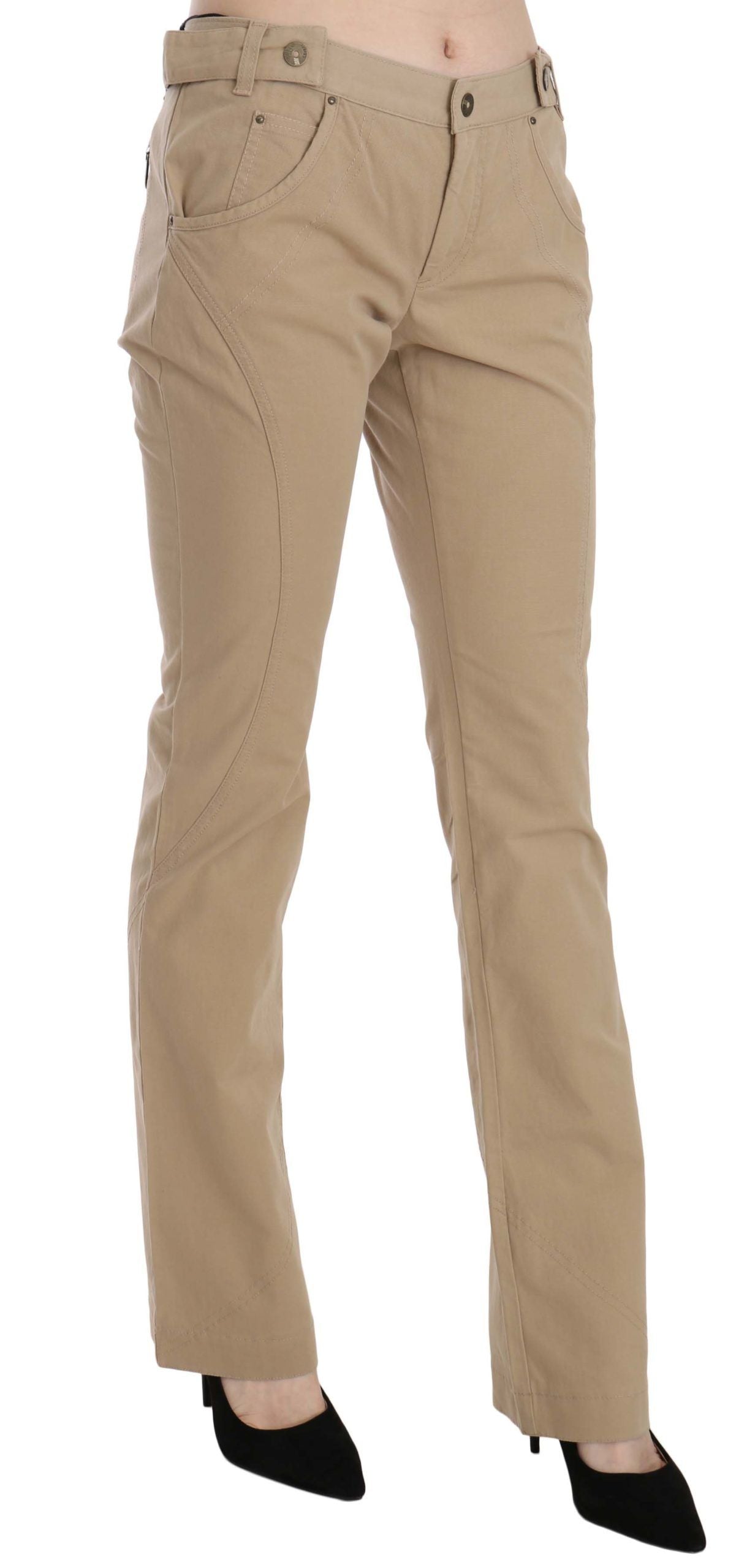 Прямі брюки Just Cavalli Beige із середньою талією