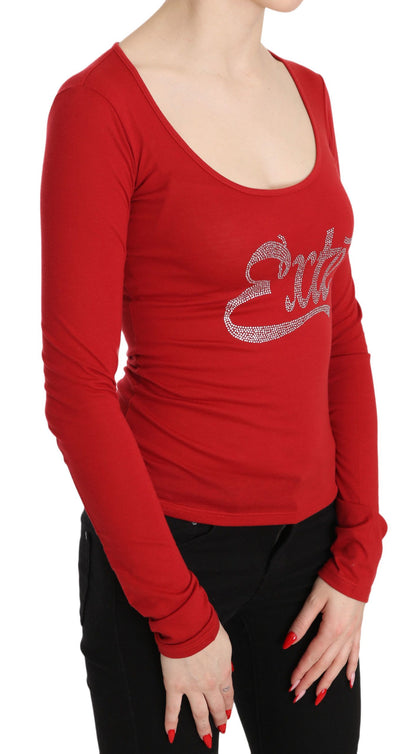 Топ з довгими рукавами Exte Red Crystal Embellished