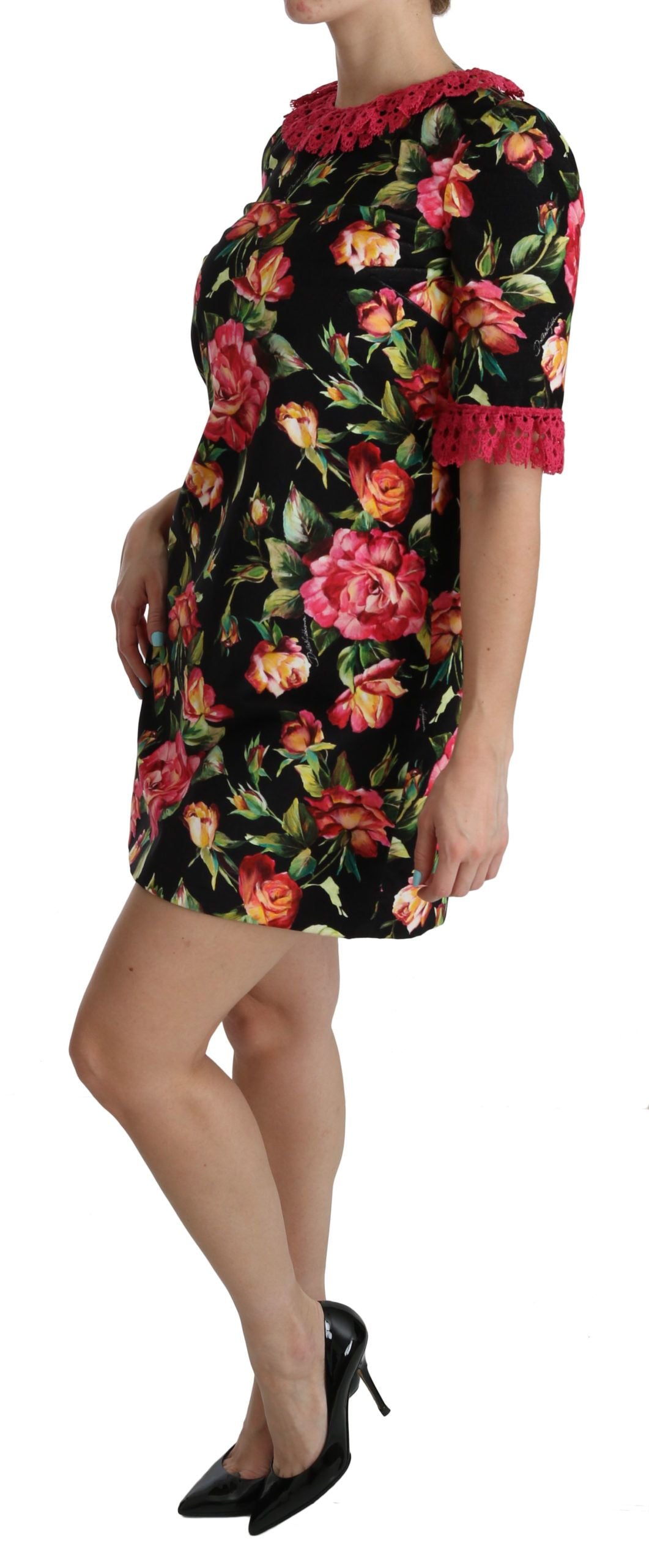 Елегантна міні-сукня А-силуету з квітковим мереживом Dolce &amp; Gabbana