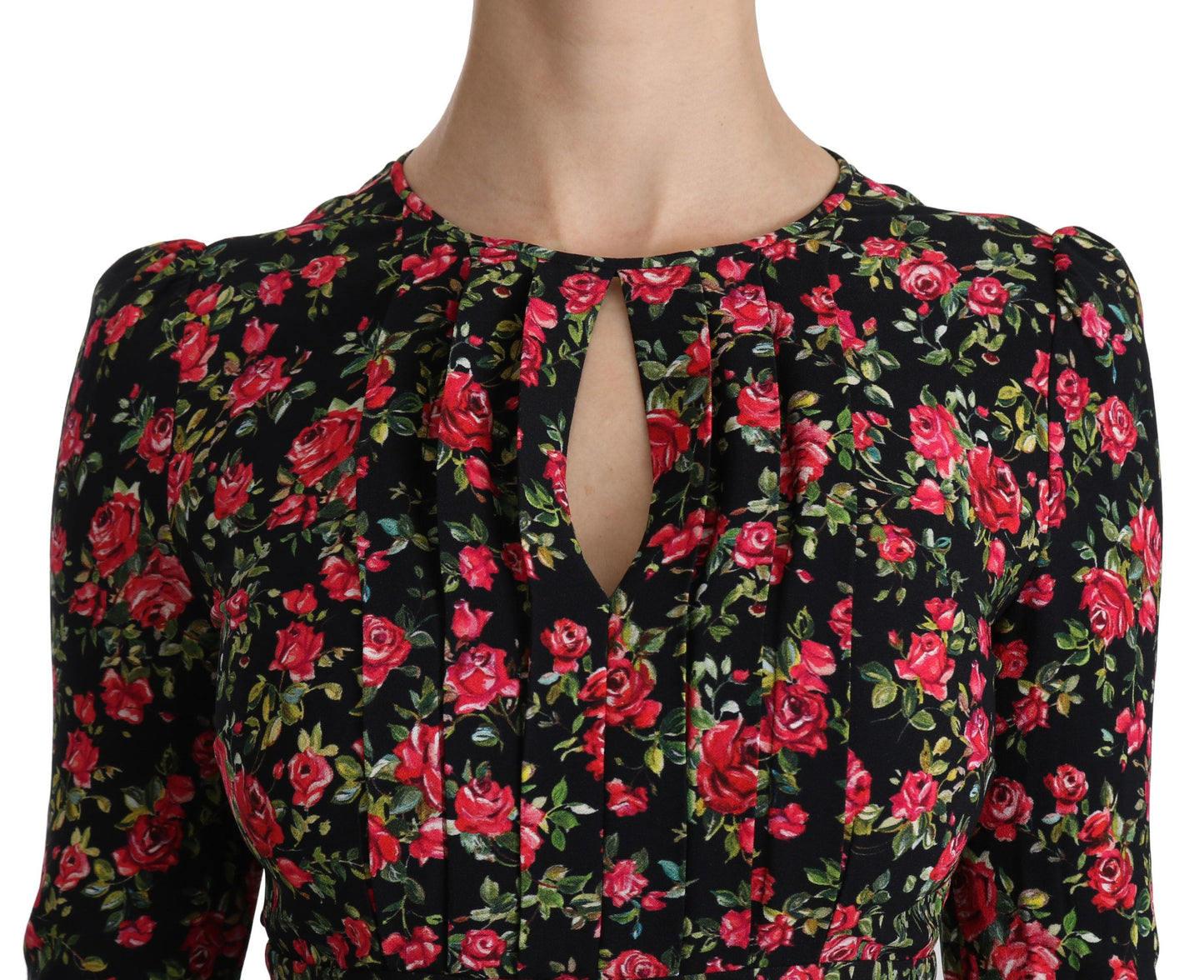 Віскозна сукня Dolce &amp; Gabbana А-силуету з квітковим принтом до коліна