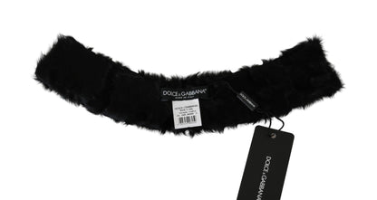 Елегантний чорний шарф з овечої шкіри Dolce &amp; Gabbana