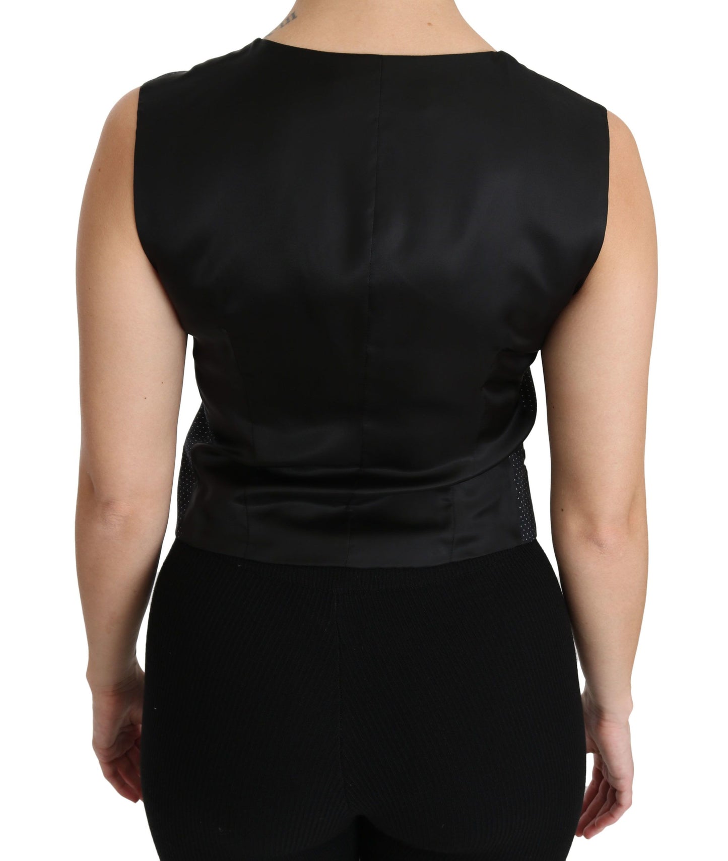 Жилет без рукавів Dolce &amp; Gabbana Chic Black із суміші вовни