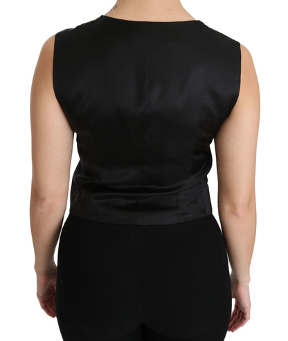 Жилет без рукавів Dolce &amp; Gabbana Chic Black із суміші вовни