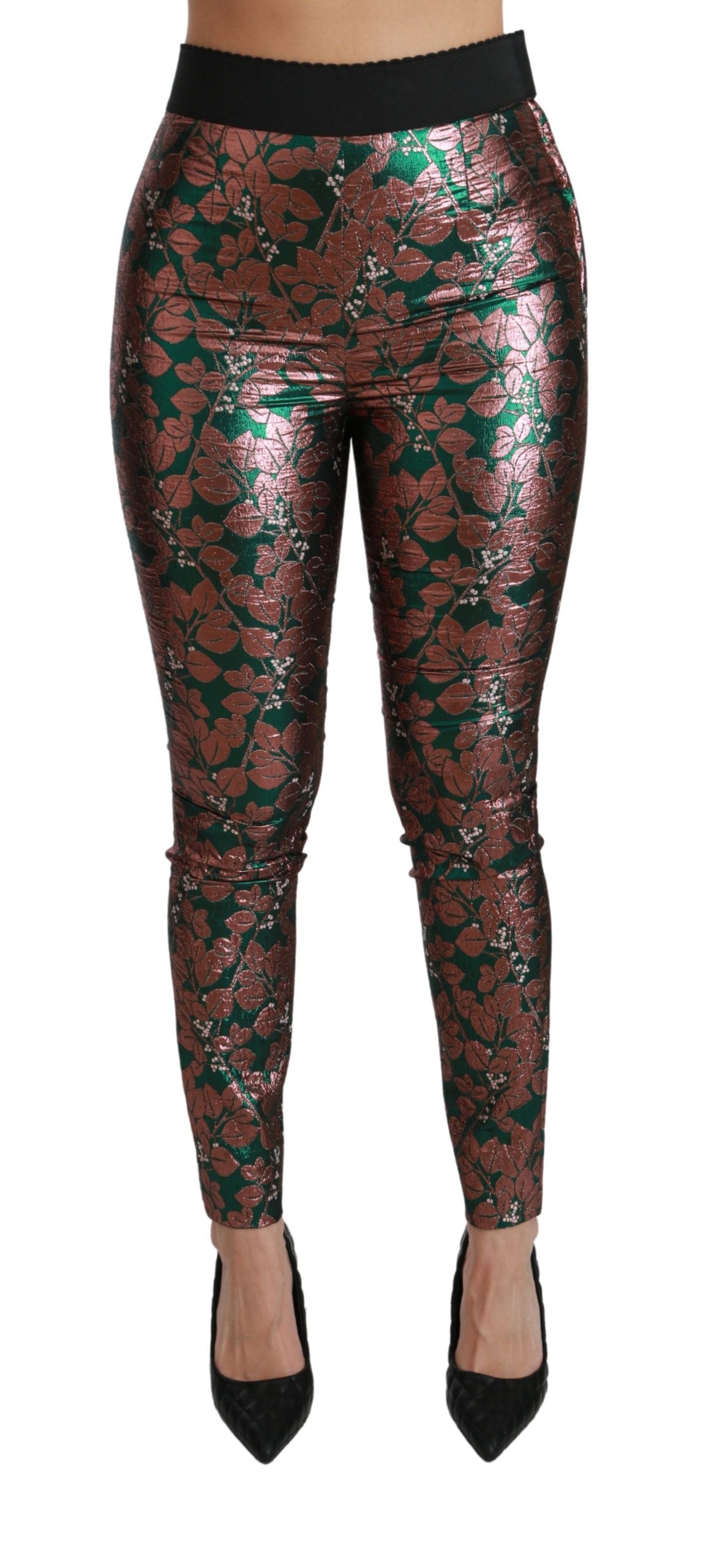 Елегантні металеві штани Dolce &amp; Gabbana Bronze Leaf