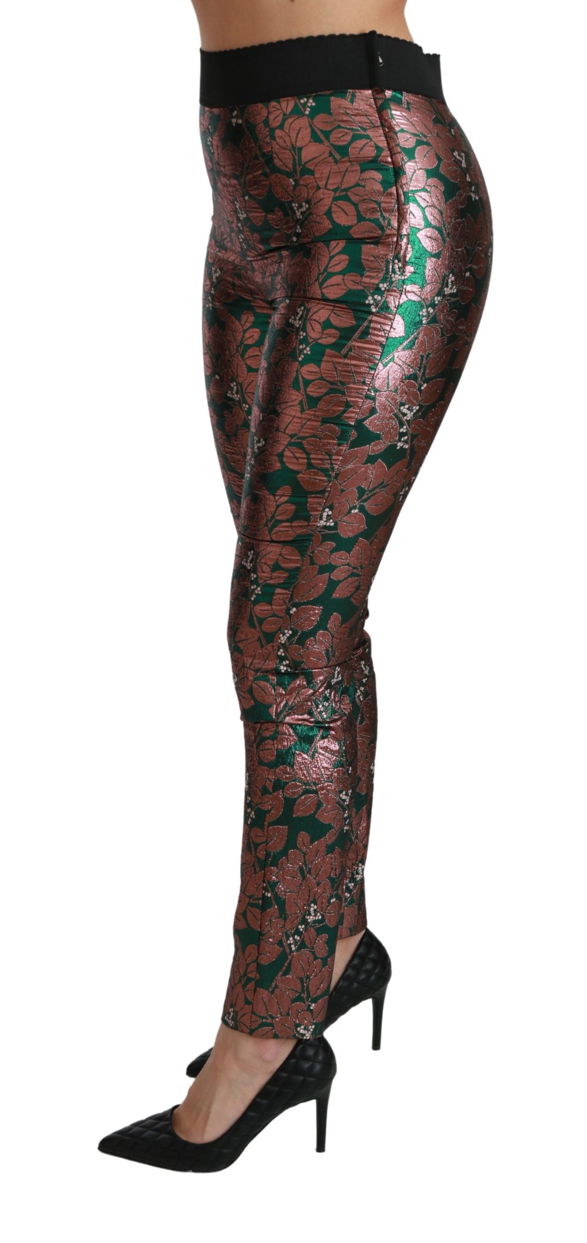 Елегантні металеві штани Dolce &amp; Gabbana Bronze Leaf