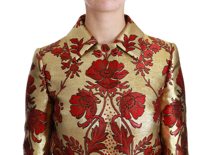 Елегантний золотистий тренч Dolce &amp; Gabbana з квітковою парчою