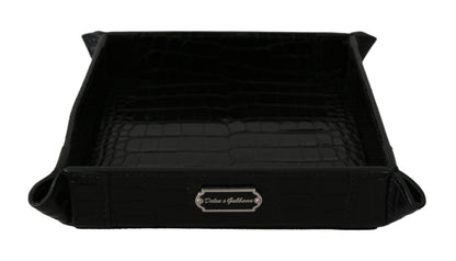 Dolce &amp; Gabbana Elegant Black Exotic Skin