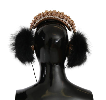 Навушники Dolce &amp; Gabbana Gold Black Crystal Embellished