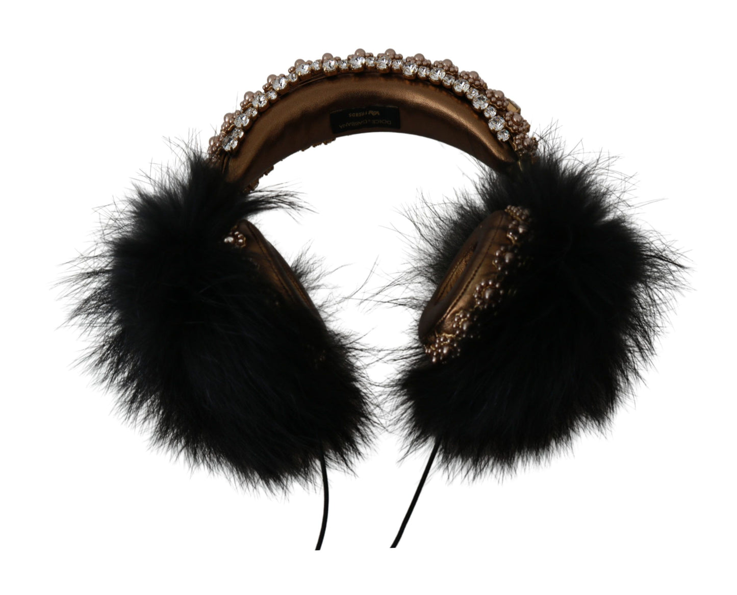 Навушники Dolce &amp; Gabbana Gold Black Crystal Embellished