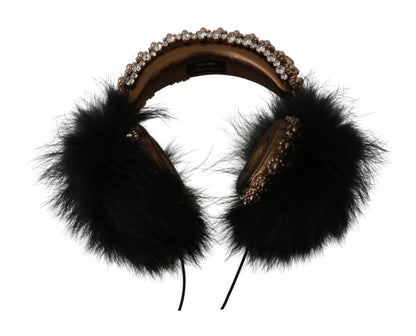 Навушники Dolce &amp; Gabbana Gold Black Crystal Embellished