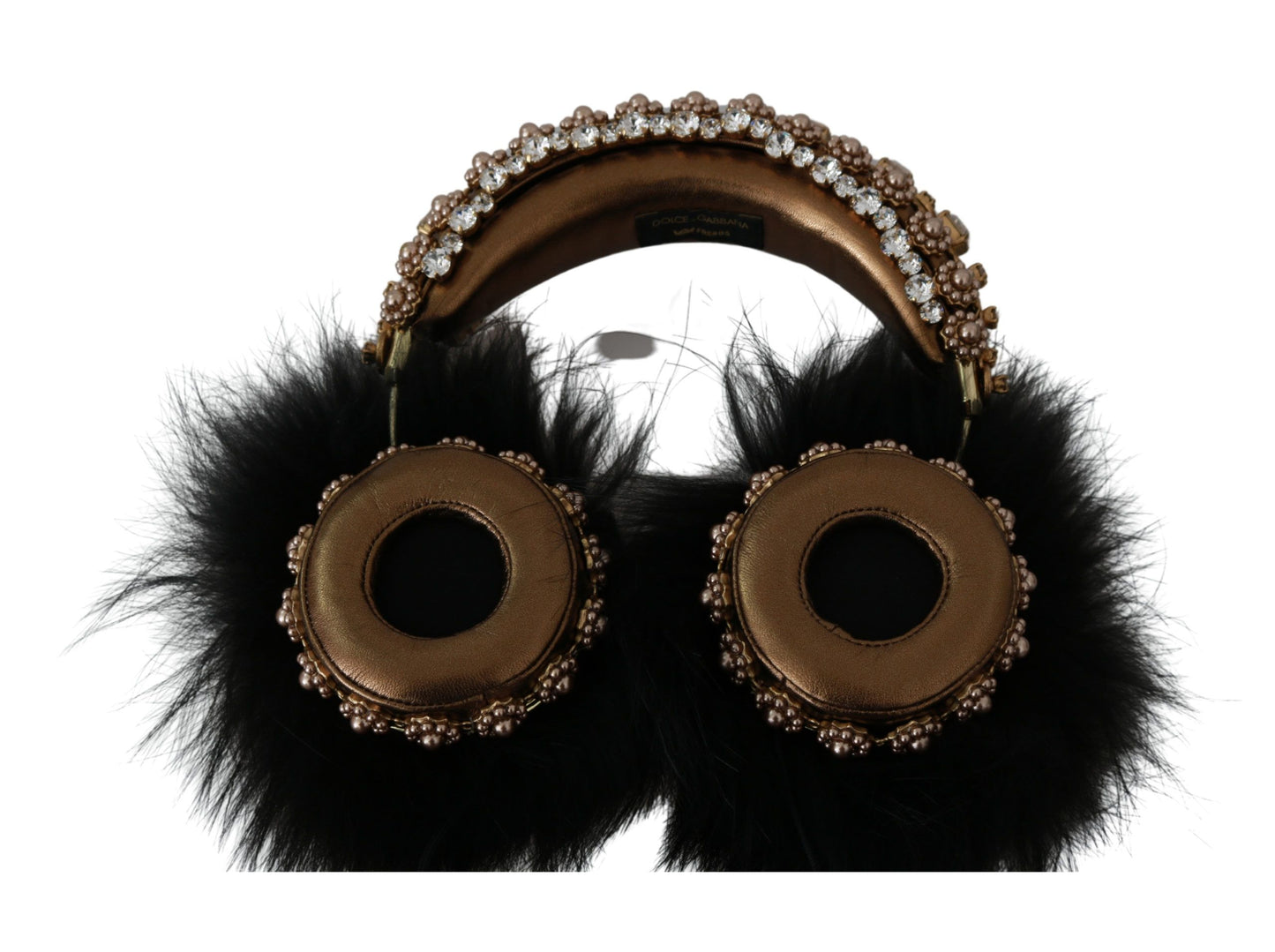 Навушники Dolce &amp; Gabbana Gold Black Crystal Embellished