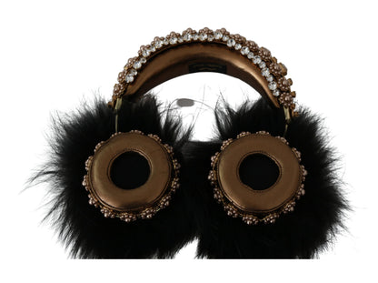 Навушники Dolce &amp; Gabbana Gold Black Crystal Embellished