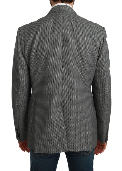 Приталений піджак Dolce &amp; Gabbana Elegant Grey Fantasy Pattern