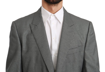 Приталений піджак Dolce &amp; Gabbana Elegant Grey Fantasy Pattern