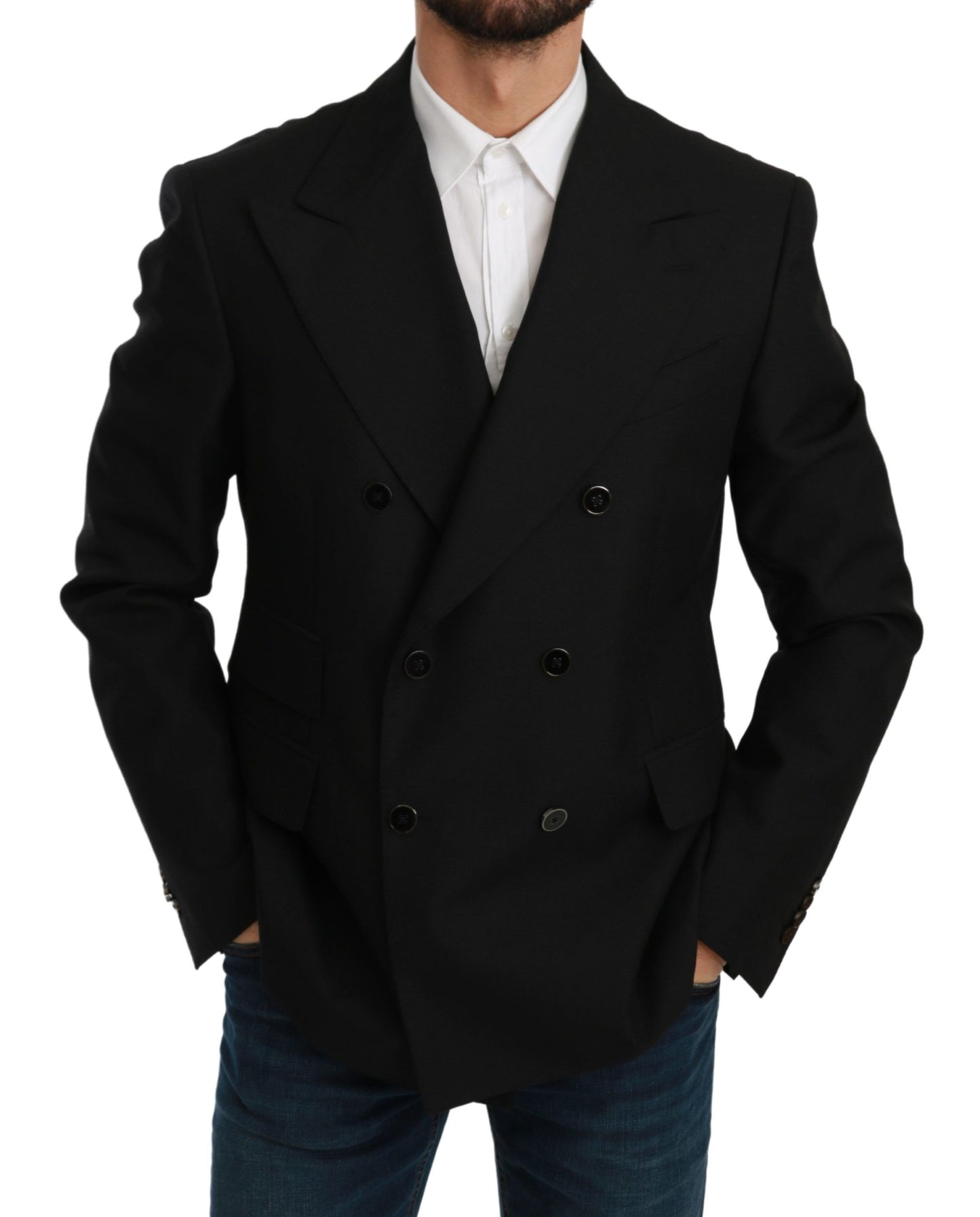 Елегантний чорний формальний піджак Dolce &amp; Gabbana Slim Fit
