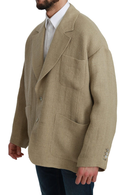 Однобортний піджак Dolce &amp; Gabbana Chic Beige Jute