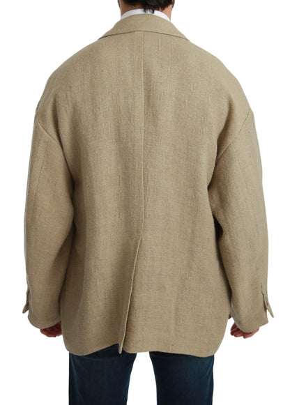 Однобортний піджак Dolce &amp; Gabbana Chic Beige Jute