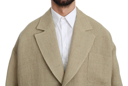 Однобортний піджак Dolce &amp; Gabbana Chic Beige Jute
