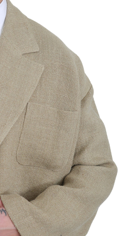 Однобортний піджак Dolce &amp; Gabbana Chic Beige Jute