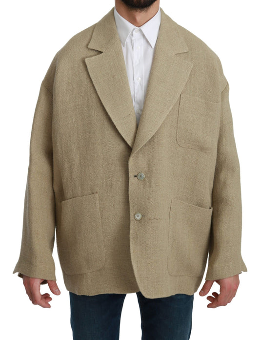 Однобортний піджак Dolce &amp; Gabbana Chic Beige Jute