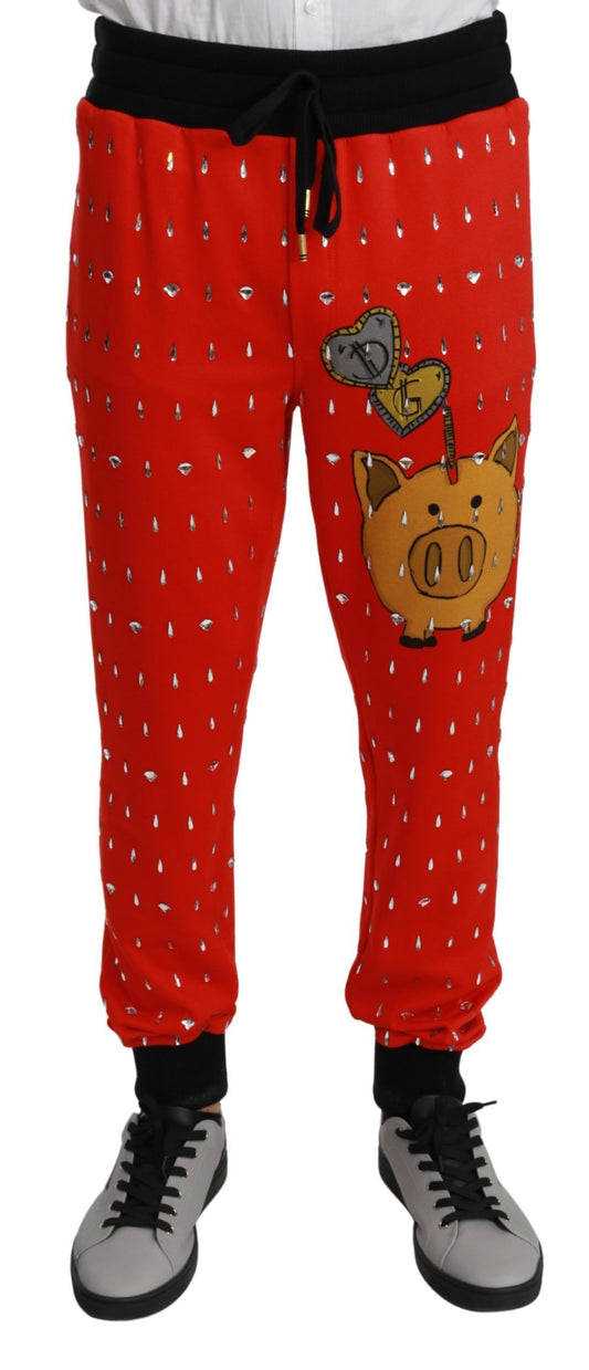 Спортивні штани Dolce &amp; Gabbana Chic Red Piggy Bank