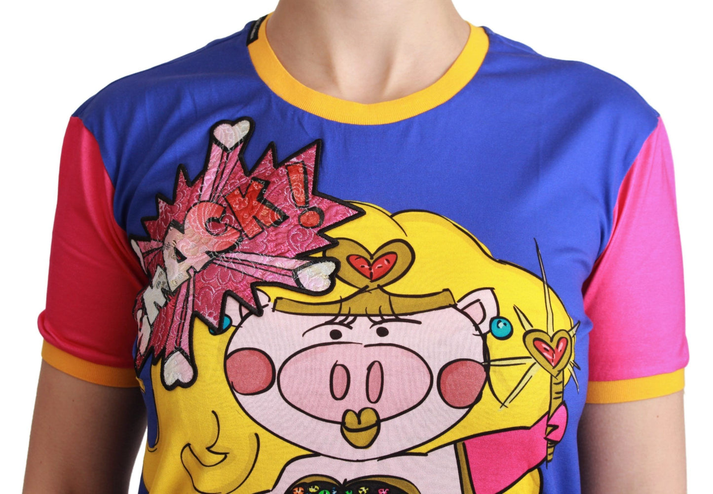 Шикарна бавовняна футболка Dolce &amp; Gabbana з круглим вирізом і мотивом Supergirl