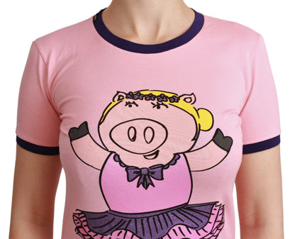 Рожева футболка Dolce &amp; Gabbana з круглим вирізом у рік Свині