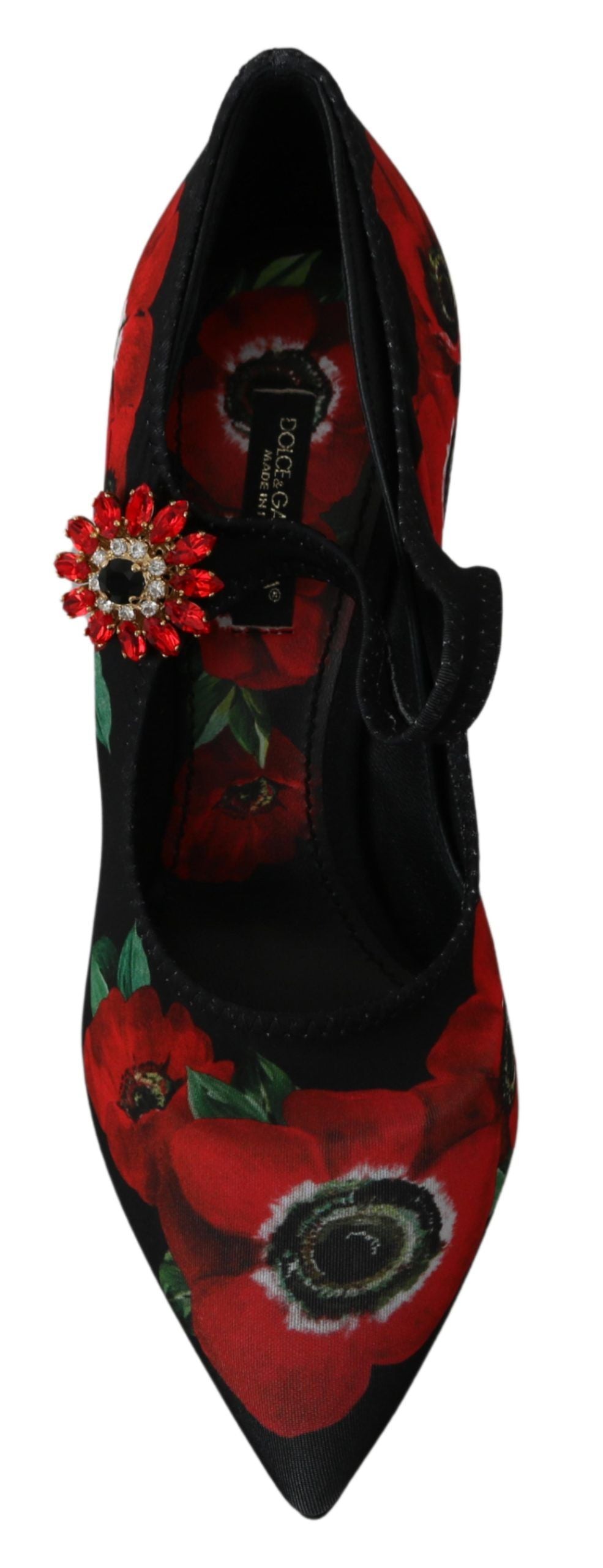 Квіткові туфлі Dolce &amp; Gabbana Mary Janes із кришталевими деталями