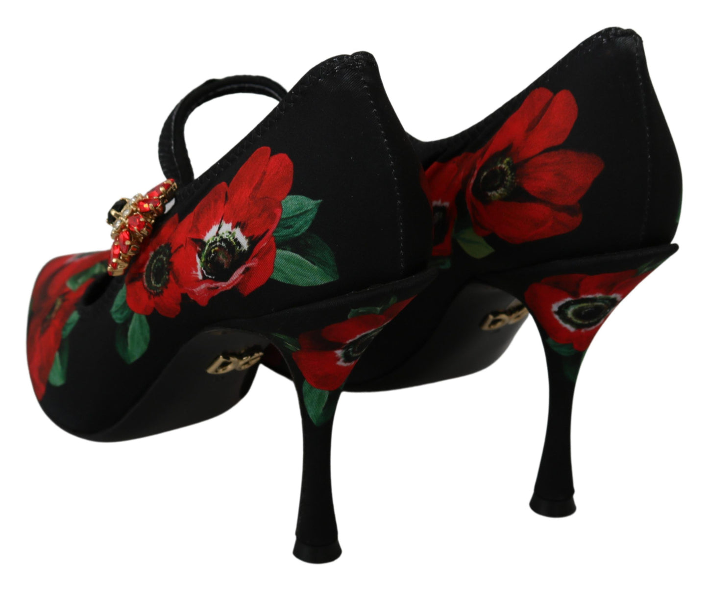 Квіткові туфлі Dolce &amp; Gabbana Mary Janes із кришталевими деталями