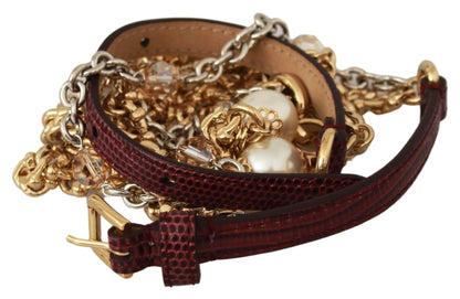 Фіолетовий пояс із кришталевими шипами Dolce &amp; Gabbana