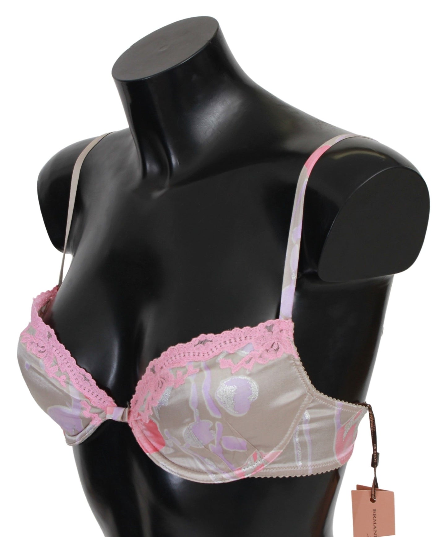 Ermanno Scervino Chic Pink Lace Silk Blend Bra Push Up