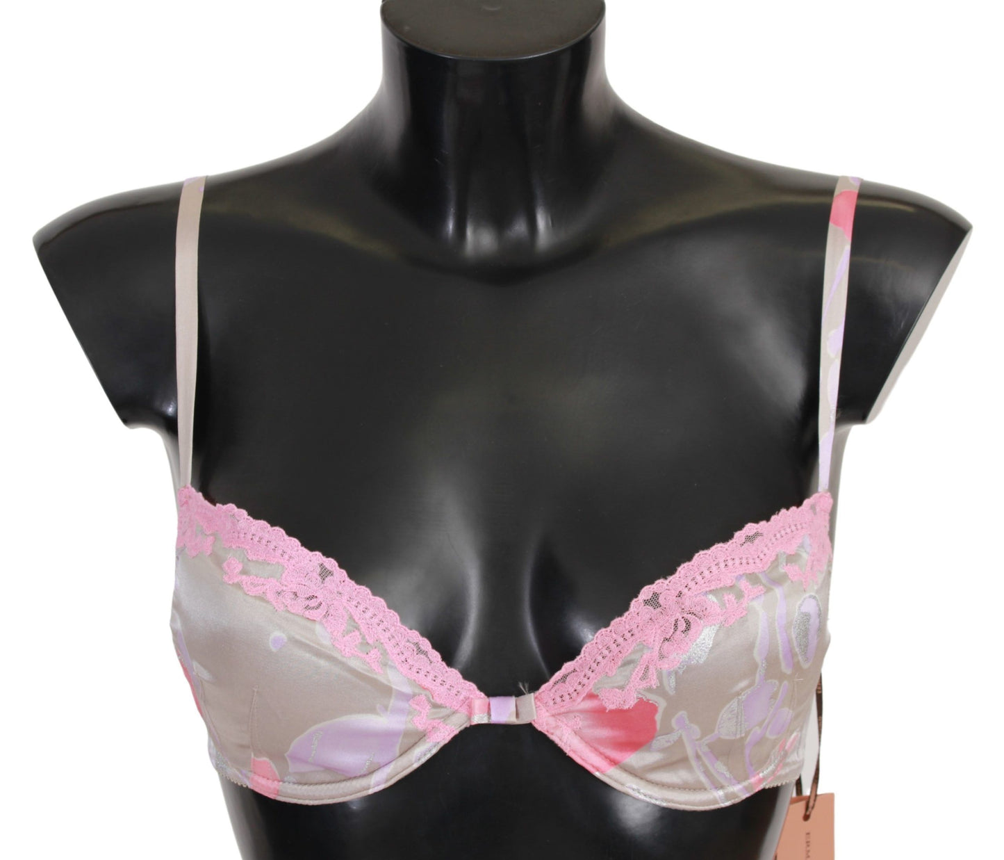 Ermanno Scervino Chic Pink Lace Silk Blend Bra Push Up
