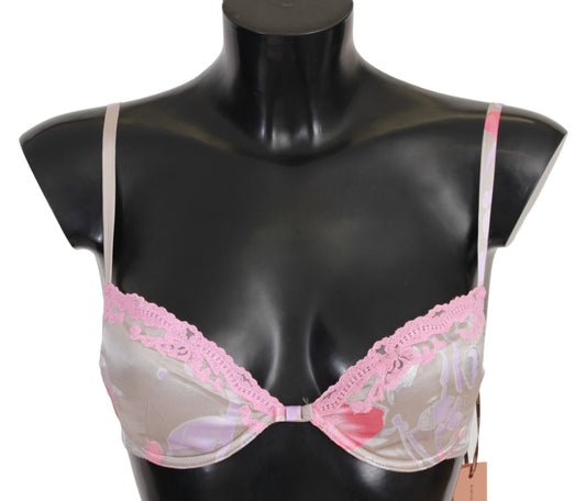Ermanno Scervino Chic Pink Lace Silk Blend Bra Push Up
