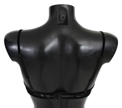 Бюстгальтер Ermanno Scervino Sleek Black Mesh Balconcino