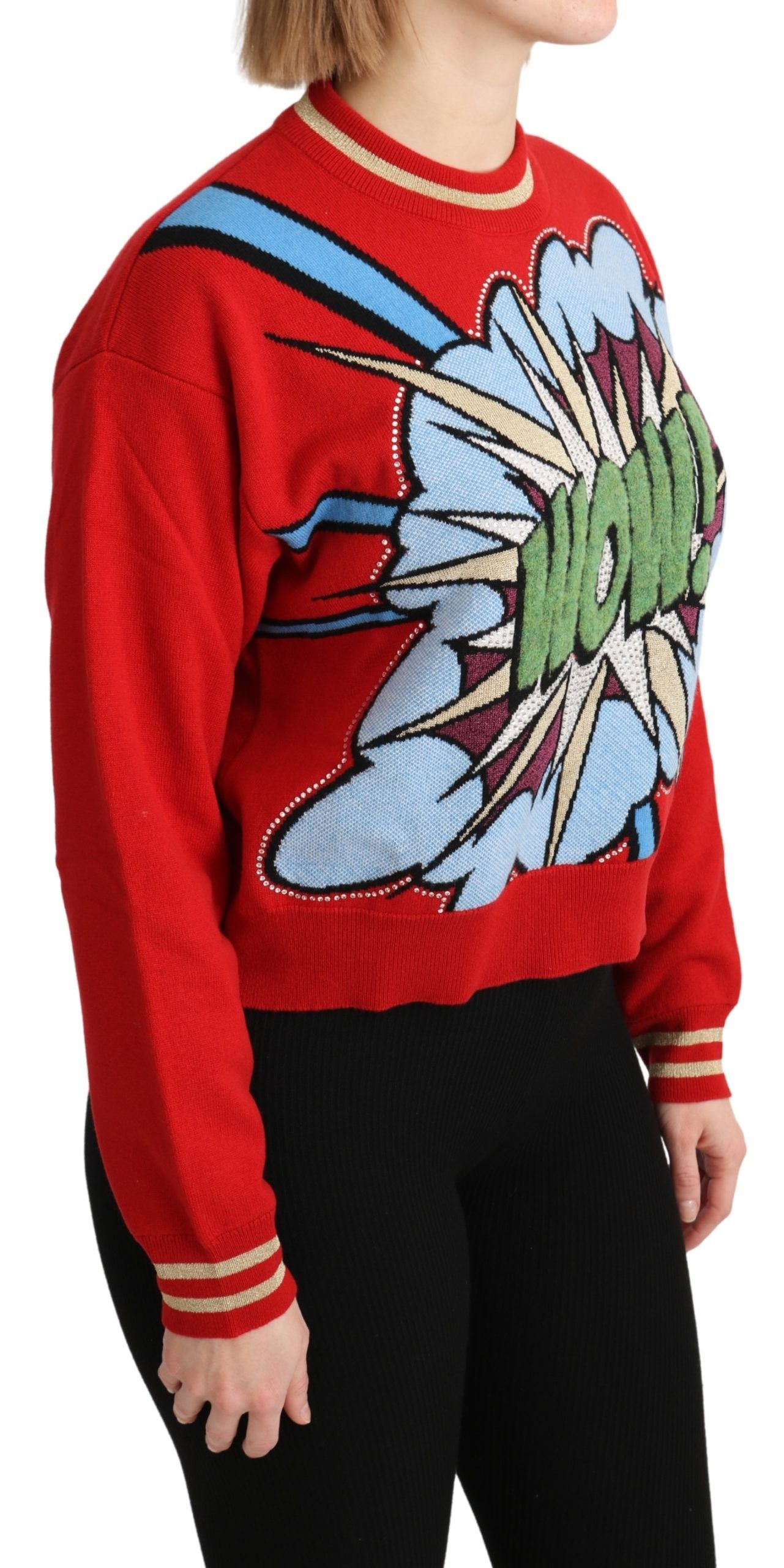 Кашеміровий светр Dolce &amp; Gabbana Radiant Red Cartoon Motive