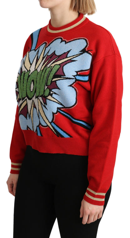 Кашеміровий светр Dolce &amp; Gabbana Radiant Red Cartoon Motive