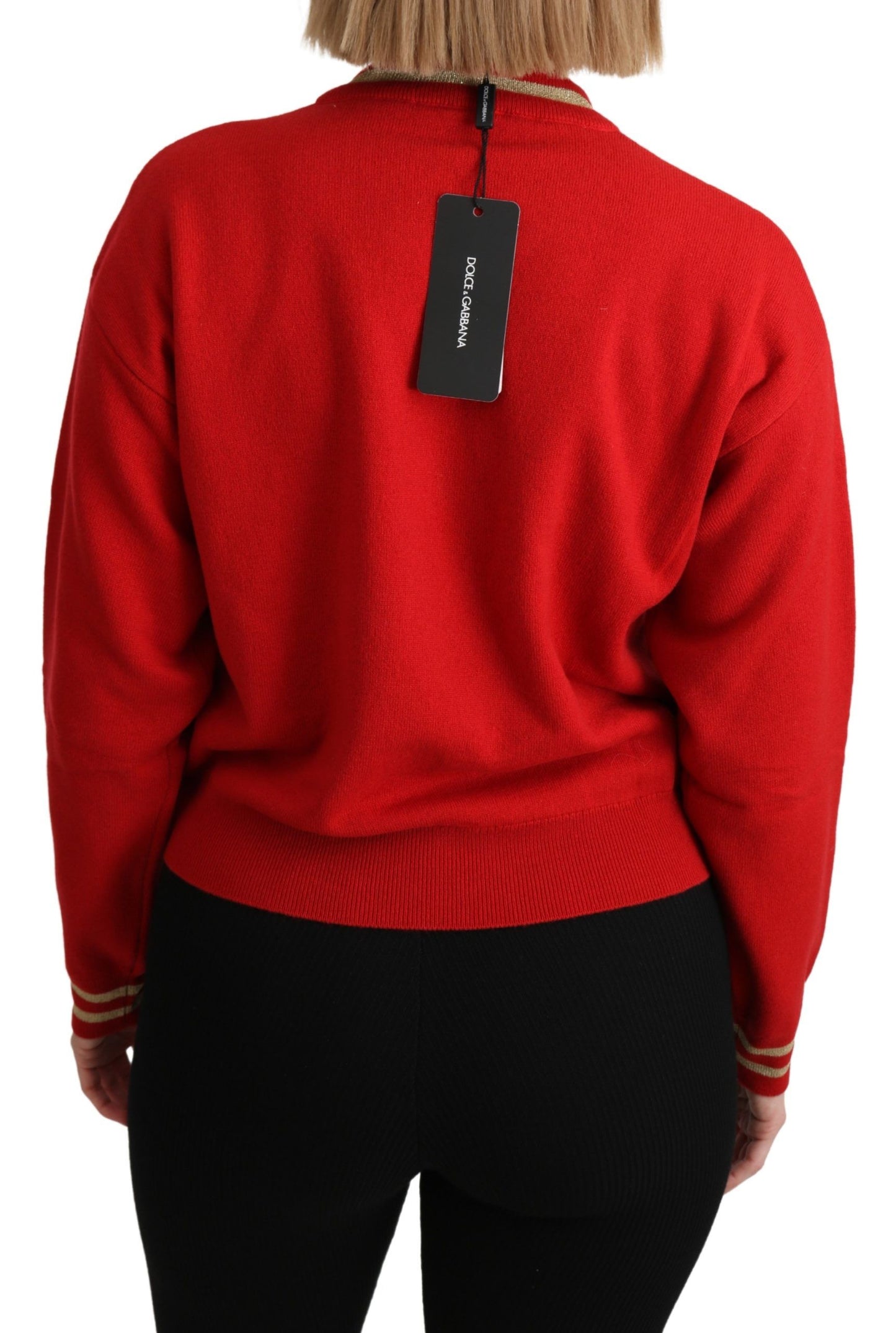 Кашеміровий светр Dolce &amp; Gabbana Radiant Red Cartoon Motive