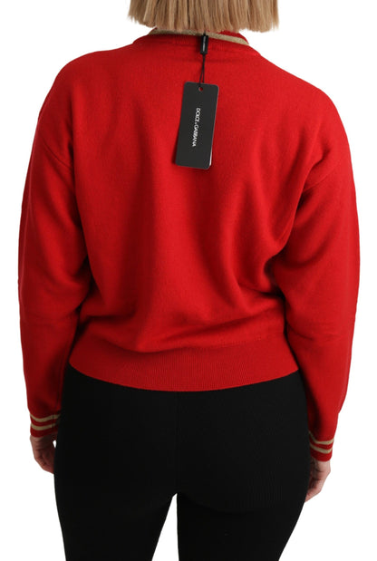 Кашеміровий светр Dolce &amp; Gabbana Radiant Red Cartoon Motive