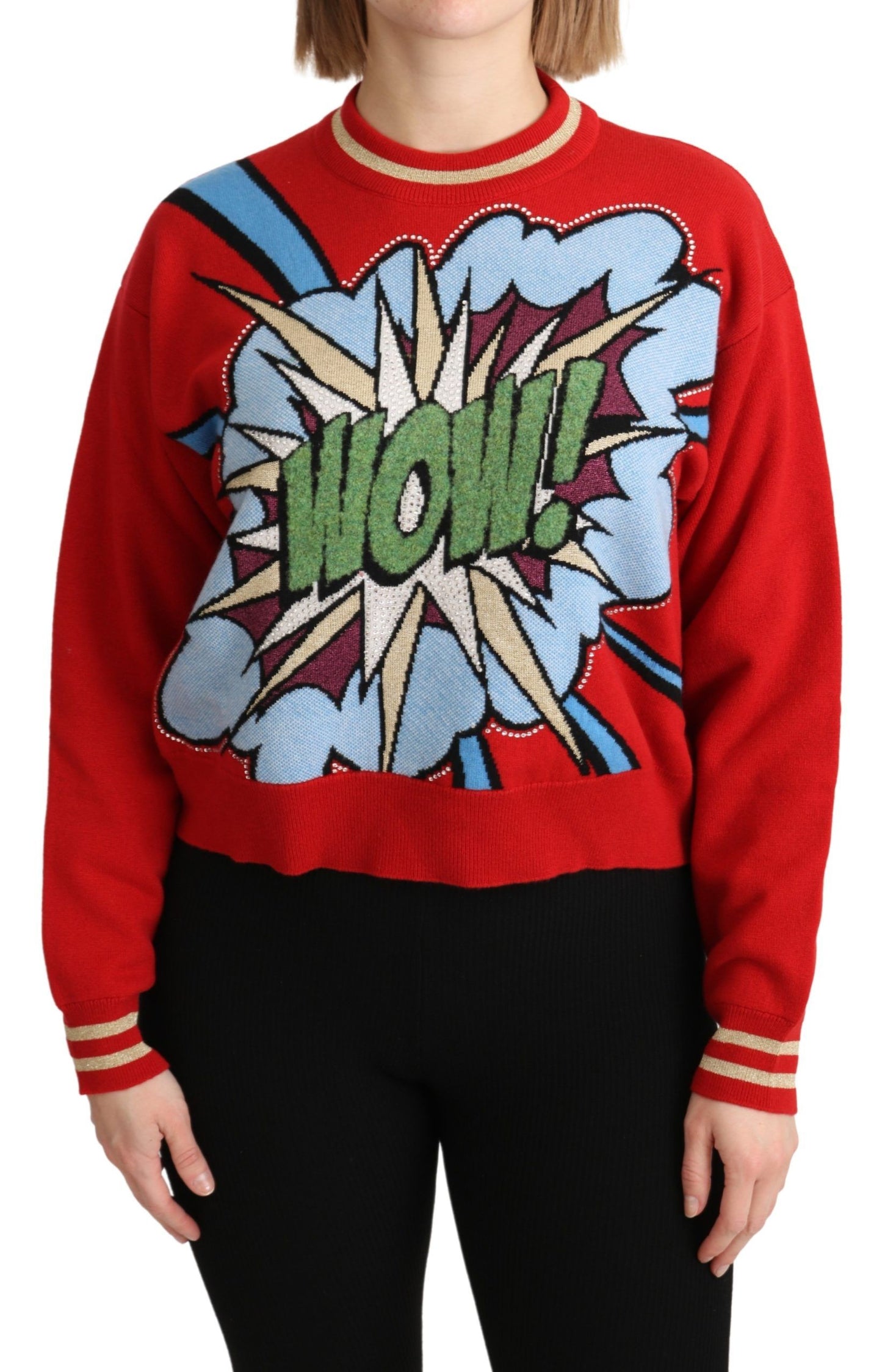 Кашеміровий светр Dolce &amp; Gabbana Radiant Red Cartoon Motive