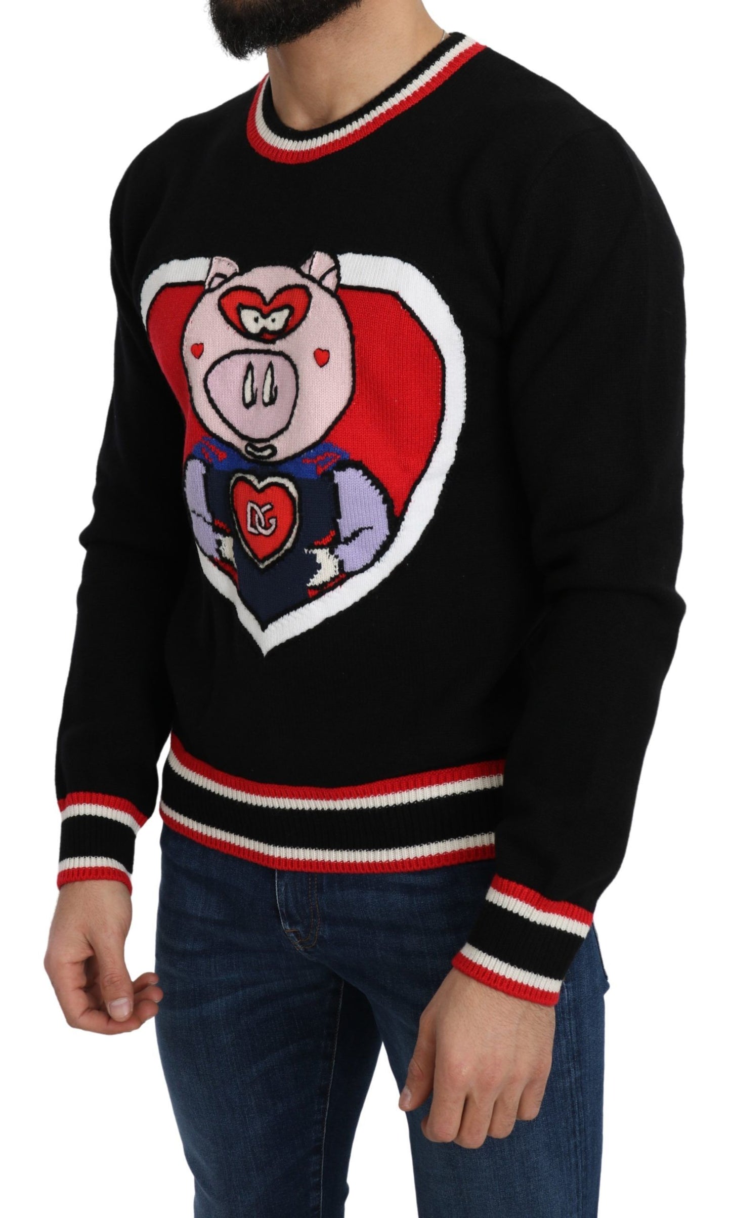 Елегантний чорний кашеміровий светр з круглим вирізом Dolce &amp; Gabbana