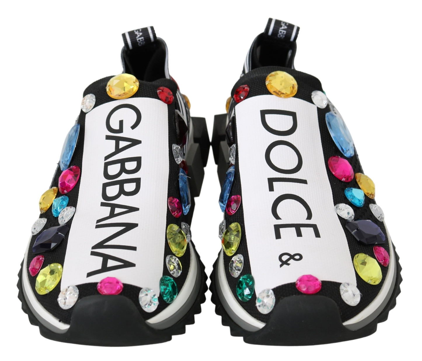 Чорні низькі кросівки Dolce &amp; Gabbana, прикрашені кристалами