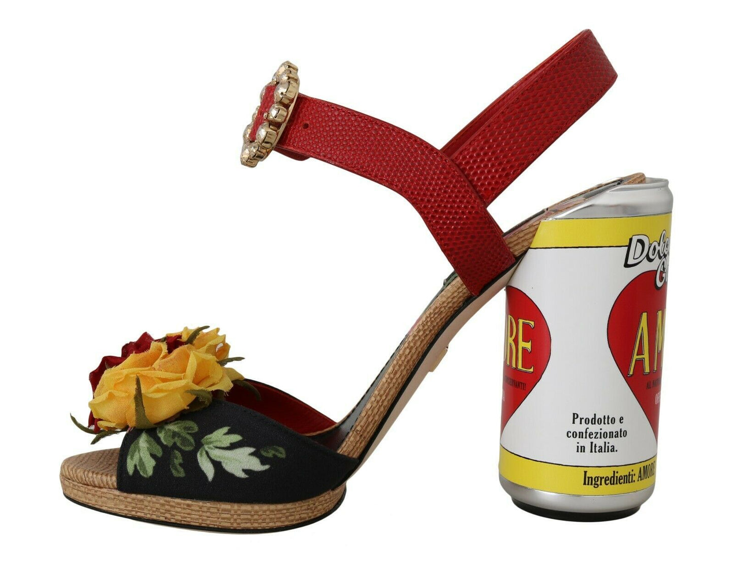 Багатобарвні босоніжки Dolce &amp; Gabbana, прикрашені квітковим кристалом
