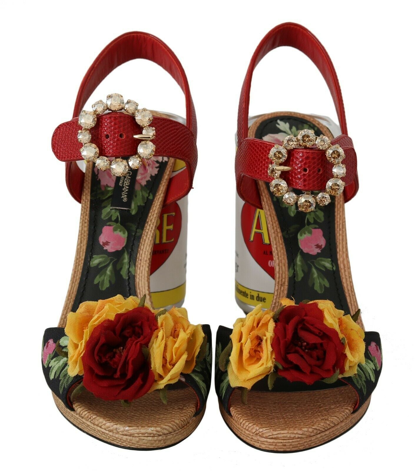 Багатобарвні босоніжки Dolce &amp; Gabbana, прикрашені квітковим кристалом