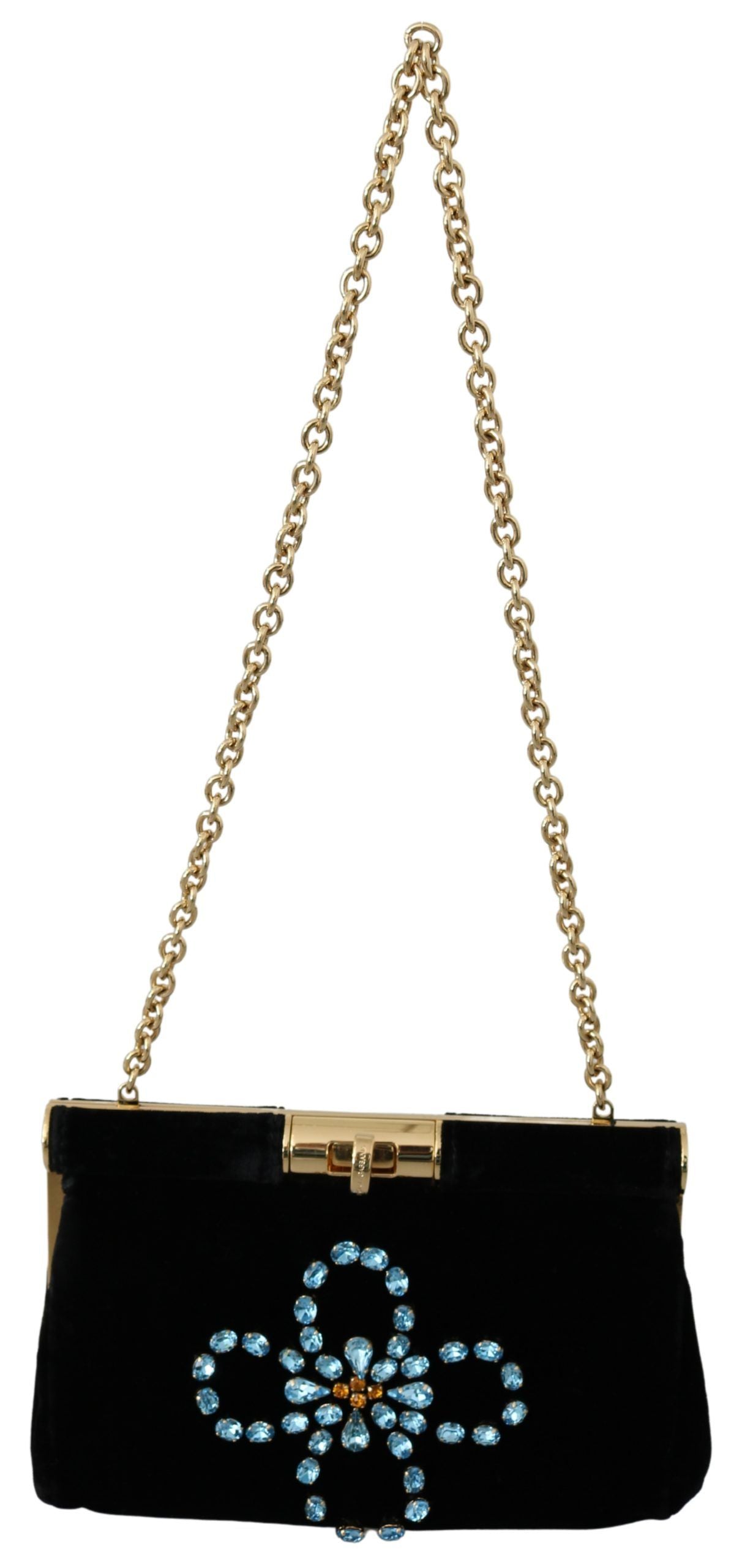 Dolce &amp; Gabbana Velvet Evening Party Crossbody з кришталевими шпильками