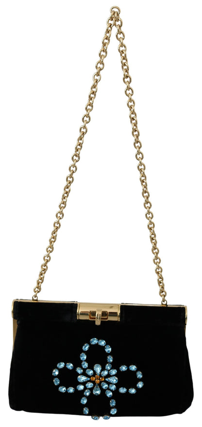 Dolce &amp; Gabbana Velvet Evening Party Crossbody з кришталевими шпильками