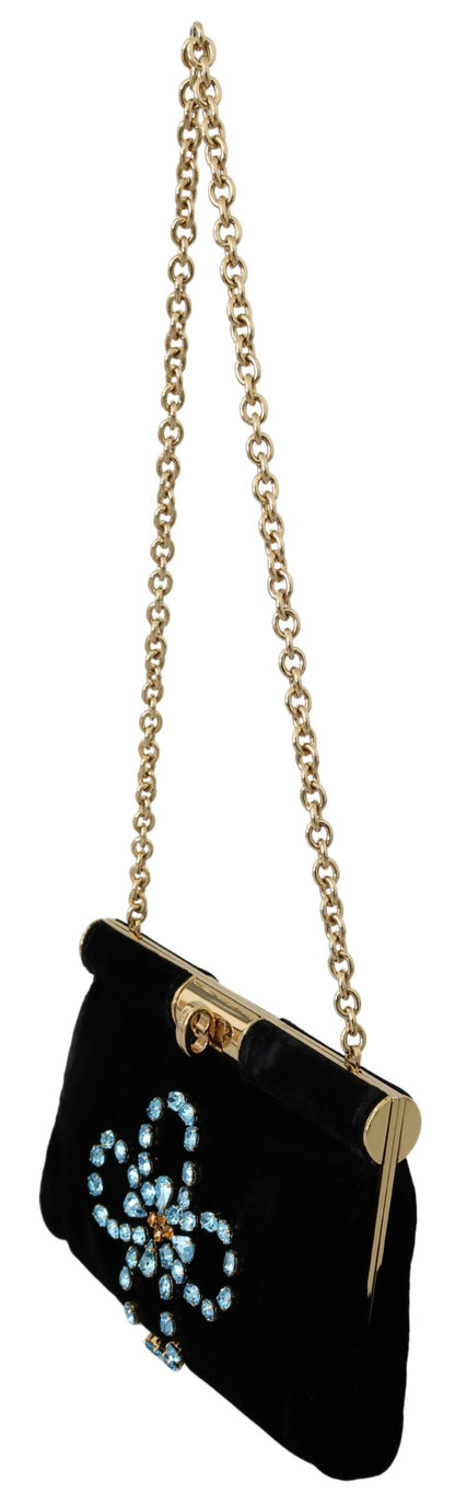 Dolce &amp; Gabbana Velvet Evening Party Crossbody з кришталевими шпильками